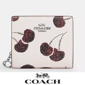 NWT ❤️ Coach Snap Wallet With Cherry Print